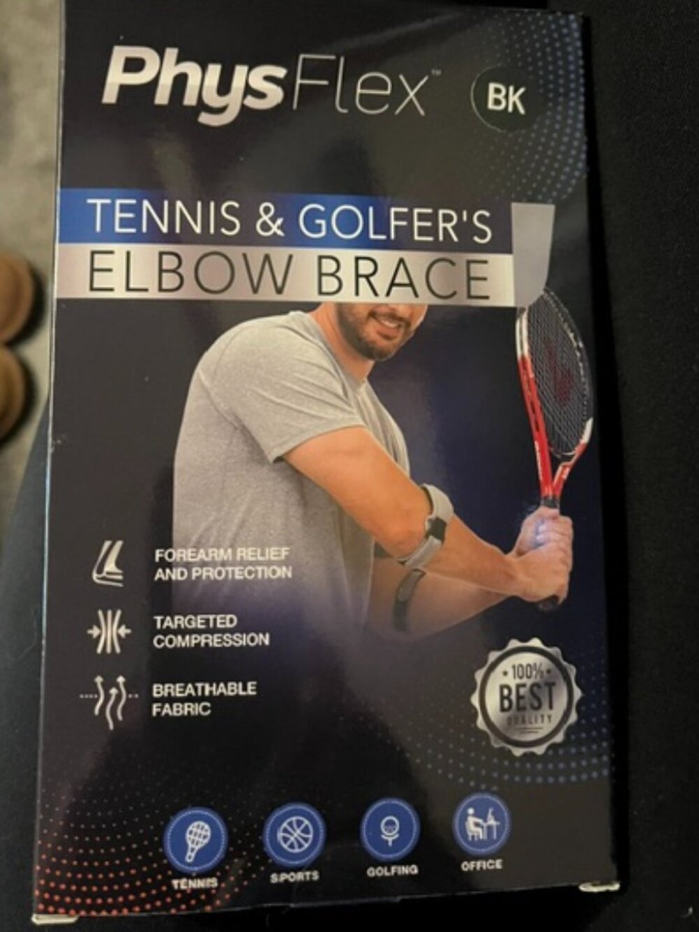 PhysFlex Adjustable Elbow Brace for Tennis Elbow & Tendonitis NEW